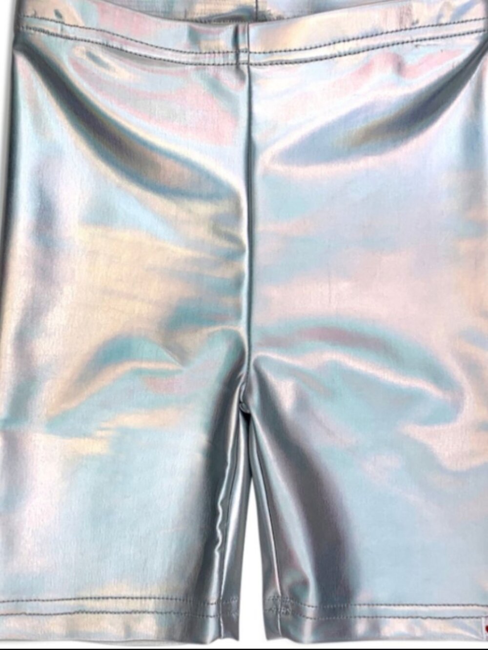 GRAY METALLIC BIKER SHORTS